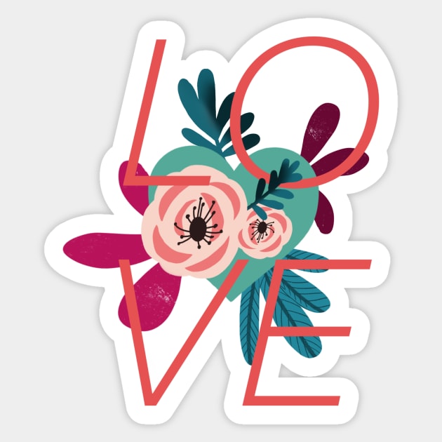 Love typography illustration Sticker by Pacesyte